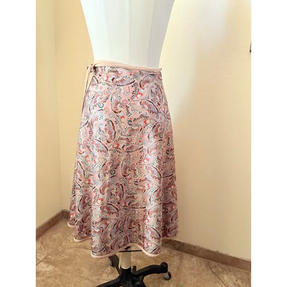 70s VTG Reversible Wrap Skirt Boho Paisley A-Line Midi Women’s S M L - Picture 7 of 9